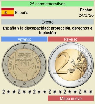 Moneda 2€ España 2026 Conmemorativa Discapacidad