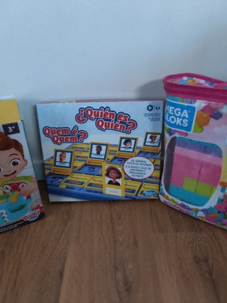 Lote 3 juegos infantiles: Bingo, Quien es Quien, M