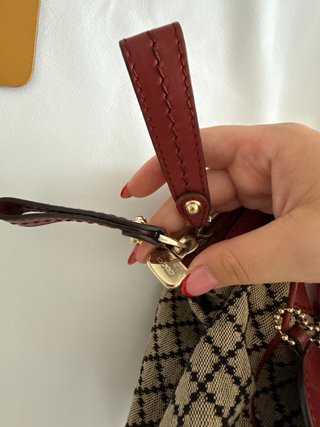 Bolso Gucci Sukey Vintage Beige/Rojo