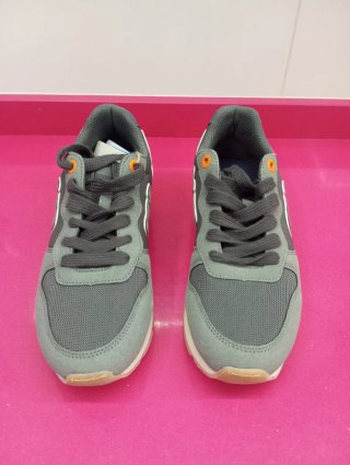 Zapatillas Mustang Hombre Gris Naranja