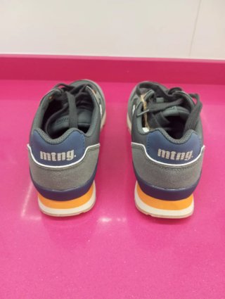 Zapatillas Mustang Hombre Gris Naranja