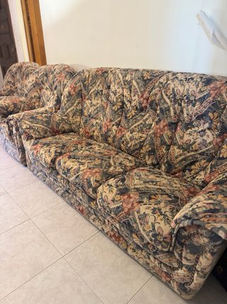 Sofá y sillón estampado