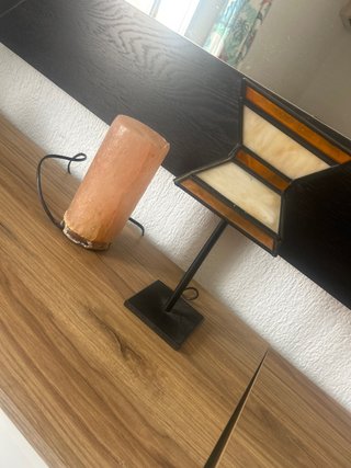 Lámpara de mesa de noche de sal