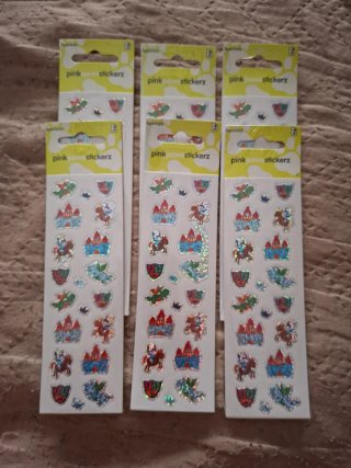 6 Láminas de pegatinas Tema Castillo Stickerz