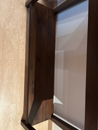 Mueble recibidor madera oscura