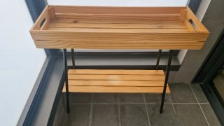 Jardinera de madera y metal 2 niveles