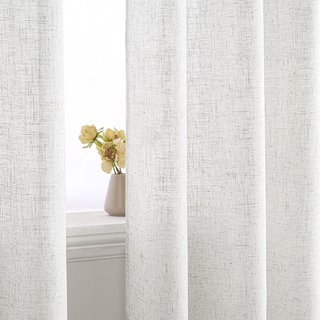 Cortinas de lino grueso cruzado beige 140x245cm