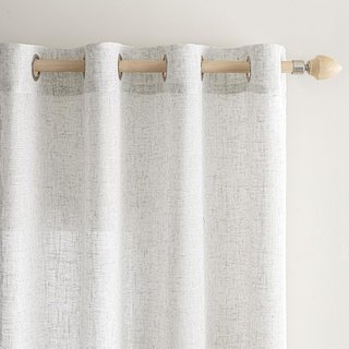 Cortinas de lino grueso cruzado beige 140x245cm
