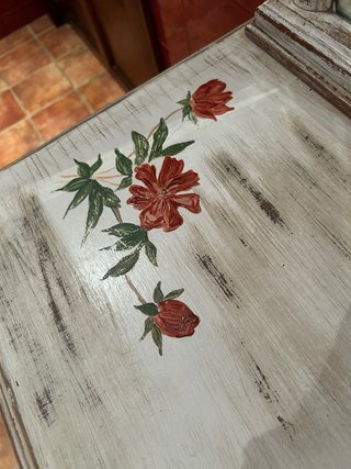 Mueble tocador decapado pintado a mano 1 metrox40