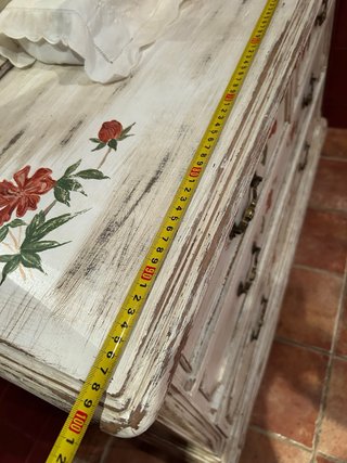 Mueble tocador decapado pintado a mano 1 metrox40