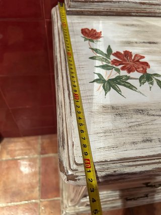 Mueble tocador decapado pintado a mano 1 metrox40