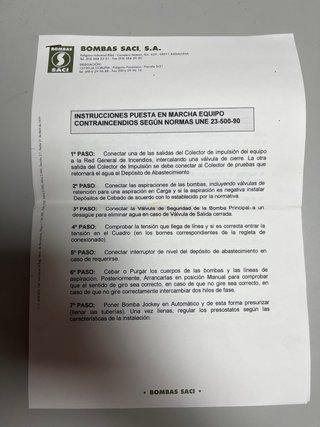 Bomba contra incendios SACI