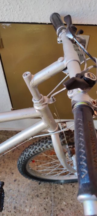 Bicicleta junior galvanizado en gris.