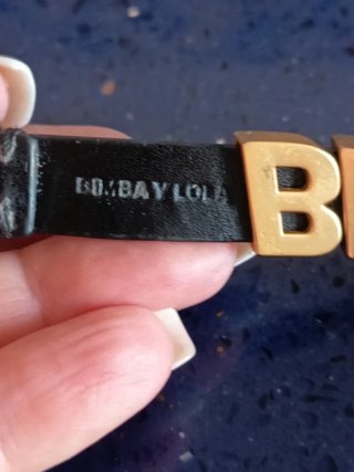 Pulsera Bimba y Lola Piel Negra y Dorada