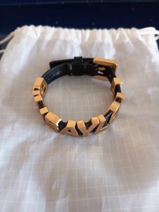 Pulsera Bimba y Lola Piel Negra y Dorada