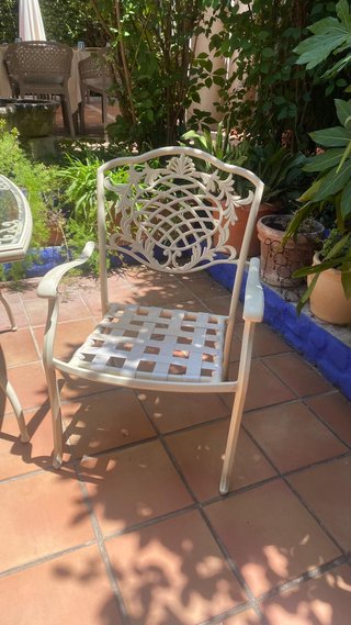Mesa y 2 Sillas Terraza Cristal y Metal