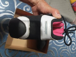 Botas Moto Mujer Negras y Rosas Talla 38.