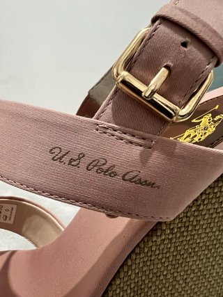Sandalias cuña U.S. Polo Assn. rosa palo