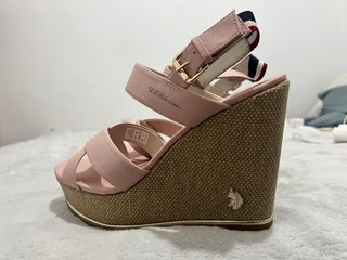 Sandalias cuña U.S. Polo Assn. rosa palo