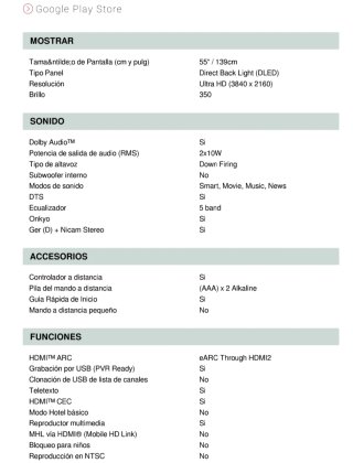 Smart TV Toshiba 55 4K UHD Modelo 55UA3D63DG
