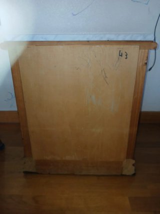 Mesita Noche Madera Maciza Marmol