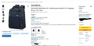 Mochila para portátil/pad 15.6', 20L, Samsonite