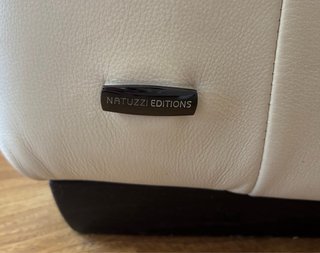 Sofá 3 plazas Natuzzi cuero blanco relax