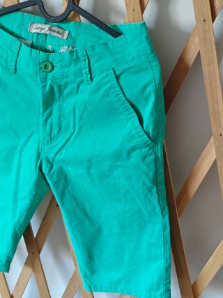 Leeyo Jeans Shorts Verdes Hombre