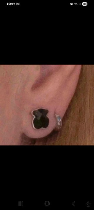 Pendientes Oso Tous Negro y Plata