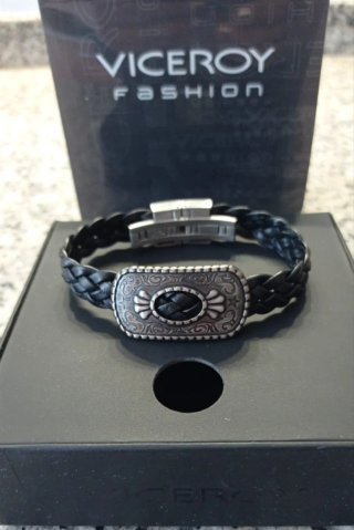 Pulsera Viceroy trenzada cuero y plata