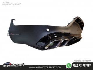 DIFUSOR TRASERO CON COLAS CROMADAS PARA MERCEDES GLC COUPE C253 NEGRO MATE/BRILLO