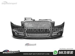 PARAGOLPES DELANTERO PARA AUDI A4 B7 LOOK RS4 CROMO CON PDC Y SRA