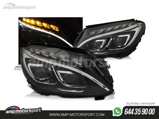 FAROS DELANTEROS LED PARA MERCEDES CLASE C W205 NEGROS 2014-2018