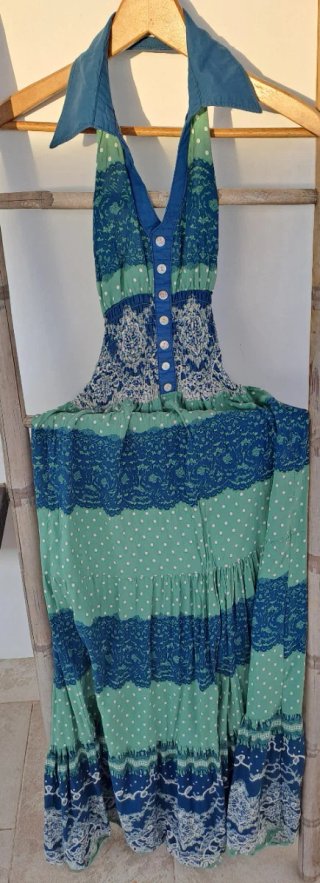Vestido Romería/Verano Azul y Verde