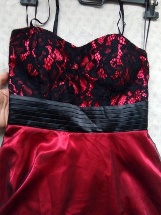 Vestido ITALIA fiesta RASO, GASA, ENCAJE M Chollo!
