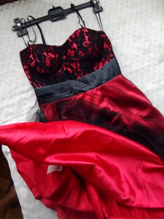 Vestido ITALIA fiesta RASO, GASA, ENCAJE M Chollo!
