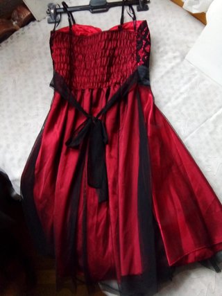 Vestido ITALIA fiesta RASO, GASA, ENCAJE M Chollo!