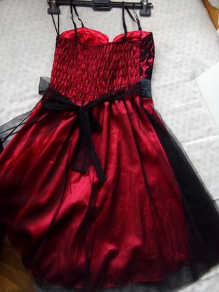 Vestido ITALIA fiesta RASO, GASA, ENCAJE M Chollo!