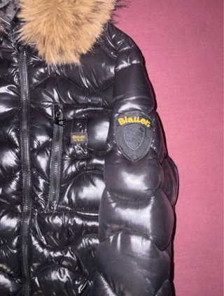 Blauer Giubbotto Nero con Cappuccio e Pelliccia