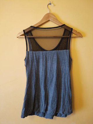 Top Adolfo Domínguez M Negro y Gris
