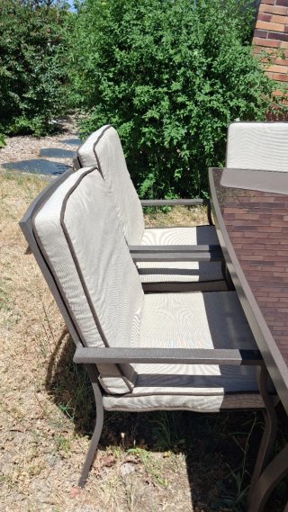 Mesa y 6 Sillas de Jardín Cristal Templado