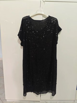 Vestito nero paillettes taglia L