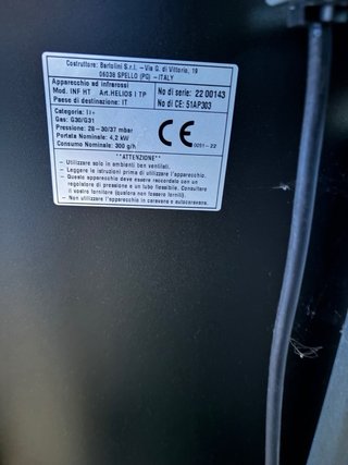 Stufa a gas Bartolini nera