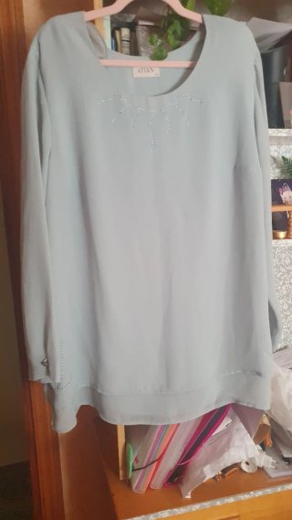 Blusa CANDELA azul con volantes