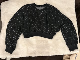 Blusa Zara M Brillantes Negro Plateado