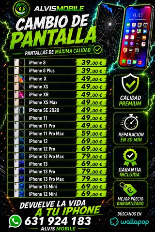 ⭐ Cambio pantalla iPhone 14 Plus 69€ – 30 MIN