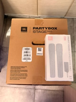 JBL PartyBox Stage 320 + Micrófonos Inalámbricos