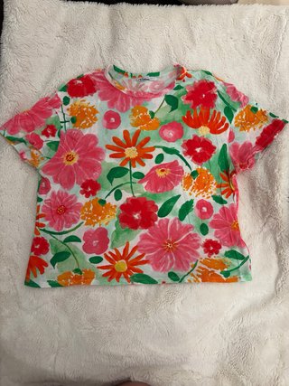 Blusa Zara Flores Talla S