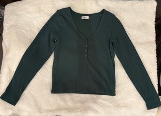 Blusa Hollister Talla L Cuello V Manga Larga
