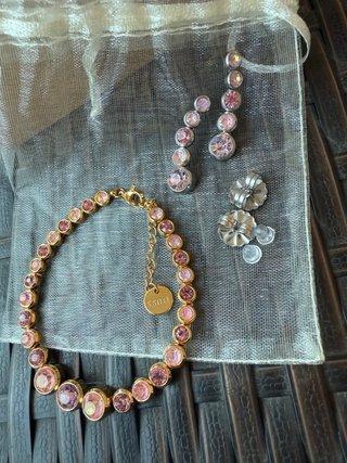 Annaira Collection Bracciale e Orecchini Rosa